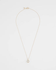 Gold Bezel Set Pendant Goldtone Necklace