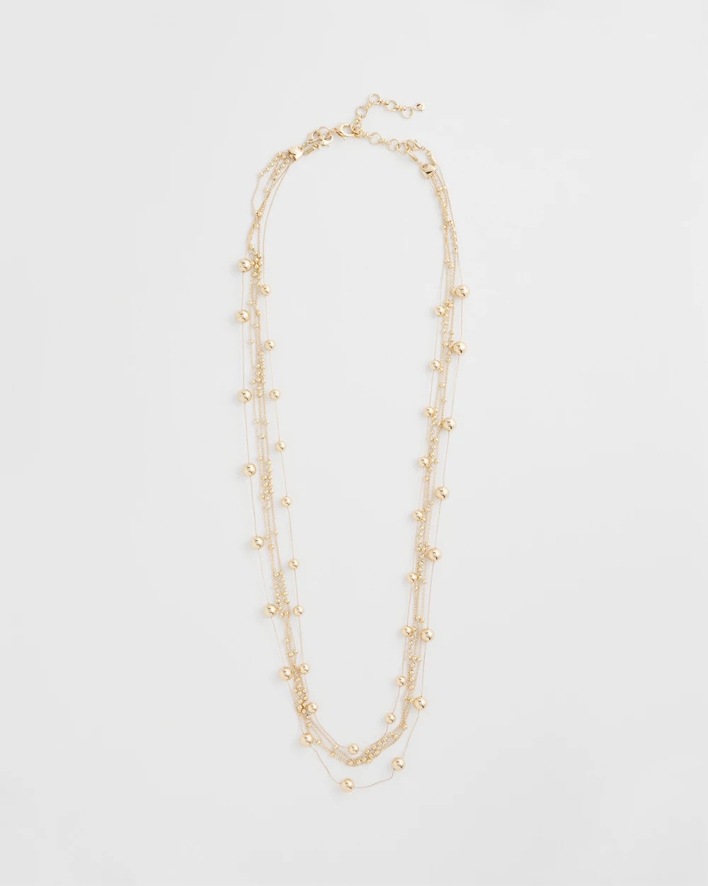 Gold Multistrand Beaded Goldtone Necklace