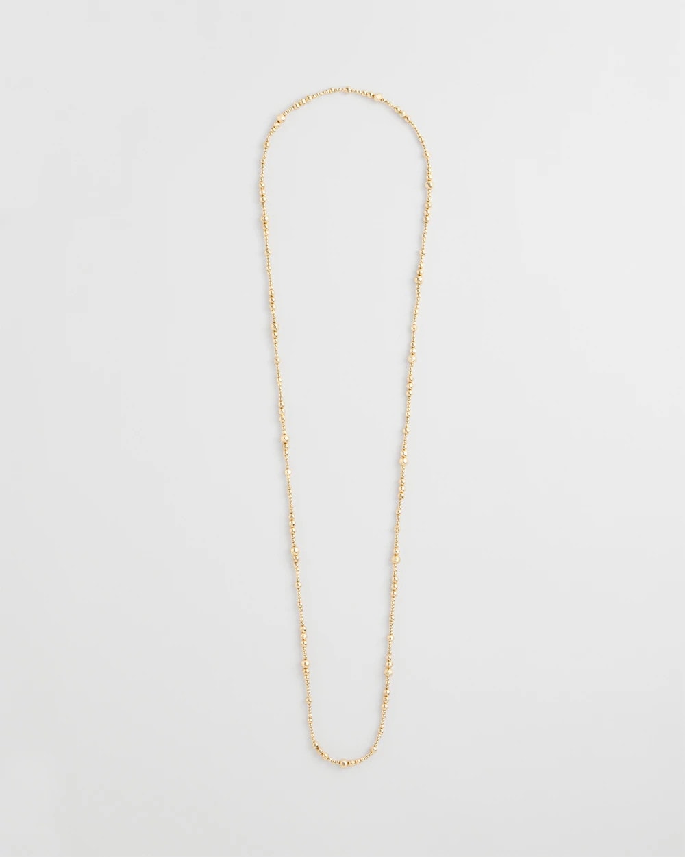 Gold Goldtone Long Beaded Necklace