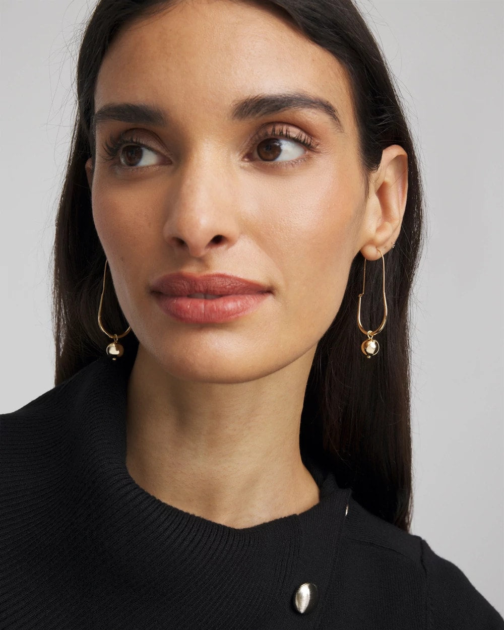 Gold Gold Bead Threader Earrings
