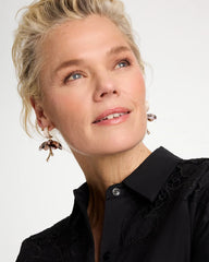 Neutral Tortoise Spider Lily Drop Earrings