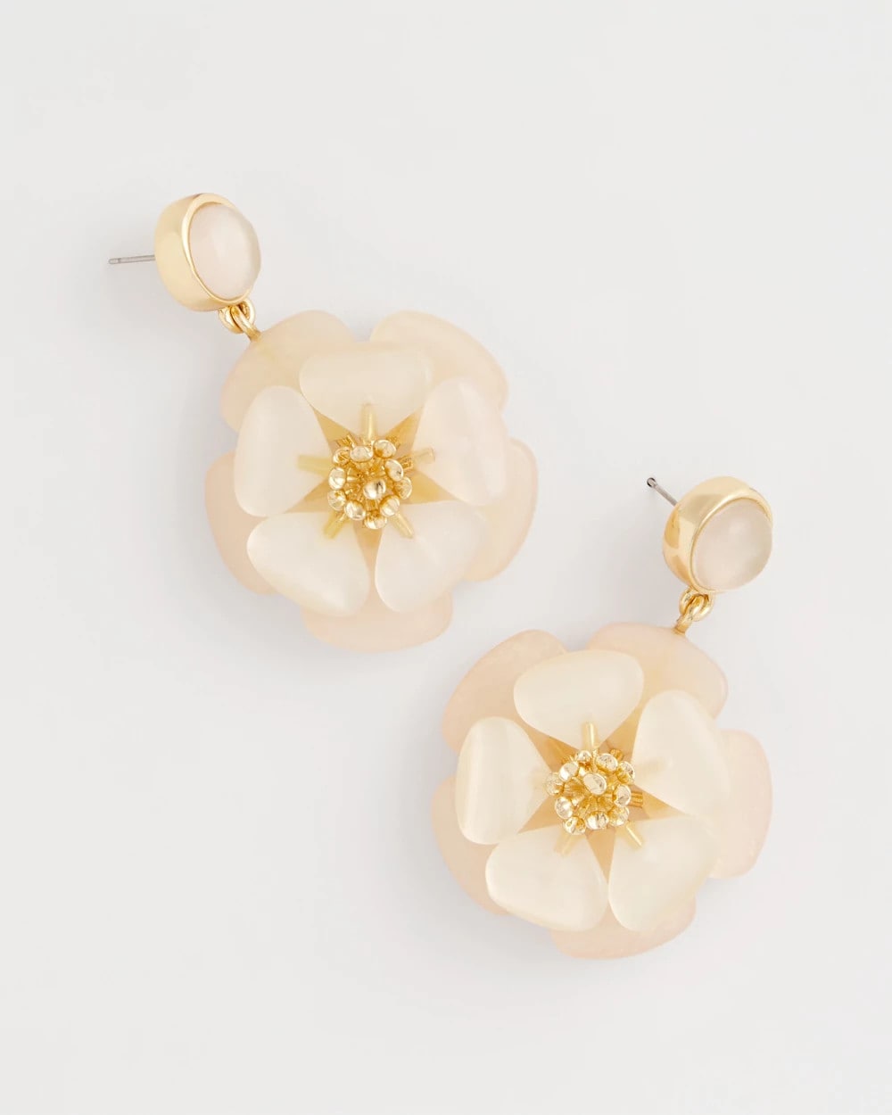 Neutral Neutral Flower Drop Earrings