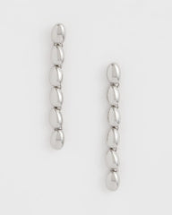 Silver Silver Linear Bead Earrings