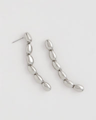 Silver Silver Linear Bead Earrings