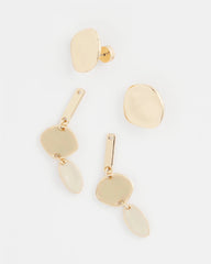 Gold Liner Gold Drop Earrings