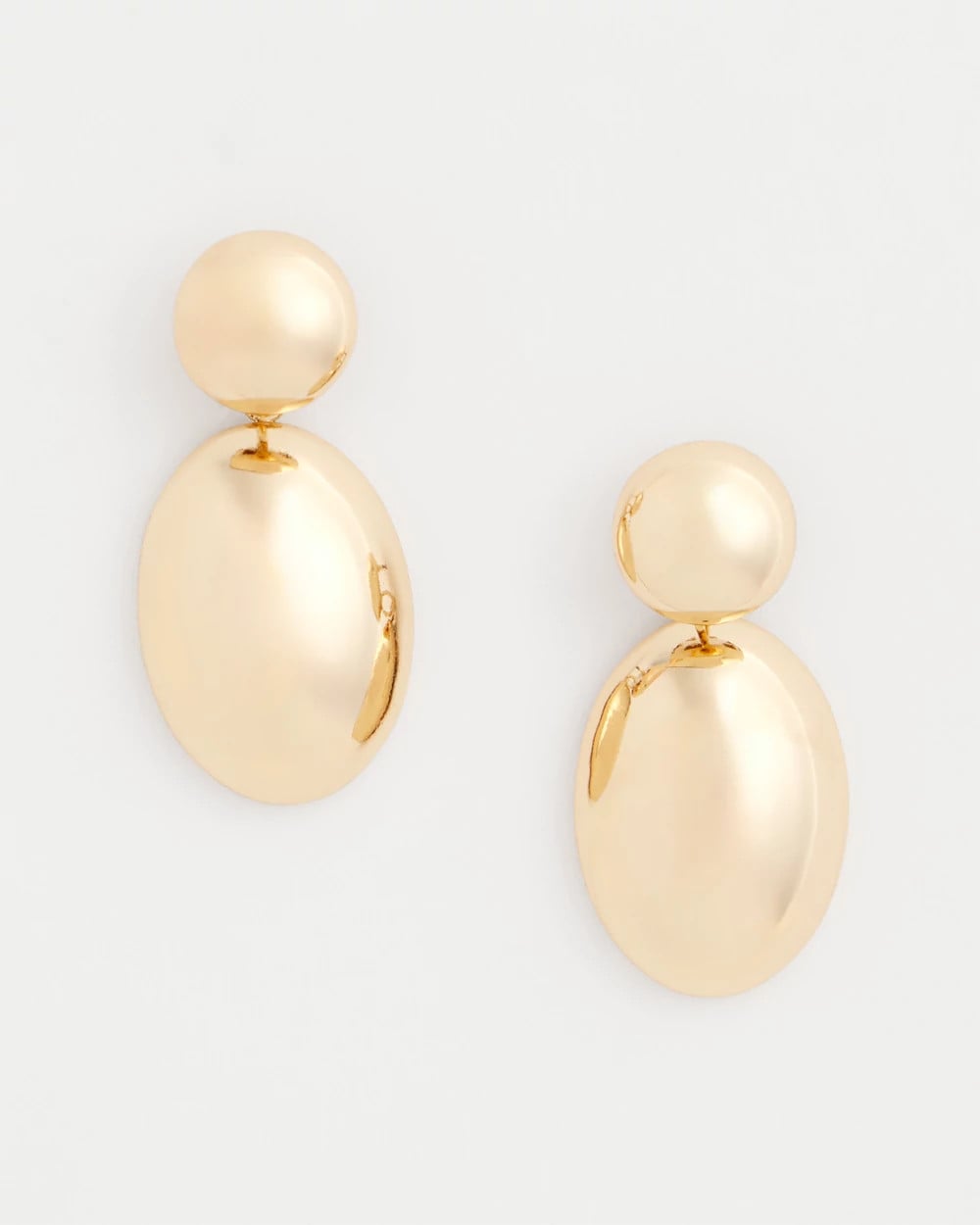 Gold Gold Oval Drop Earrings