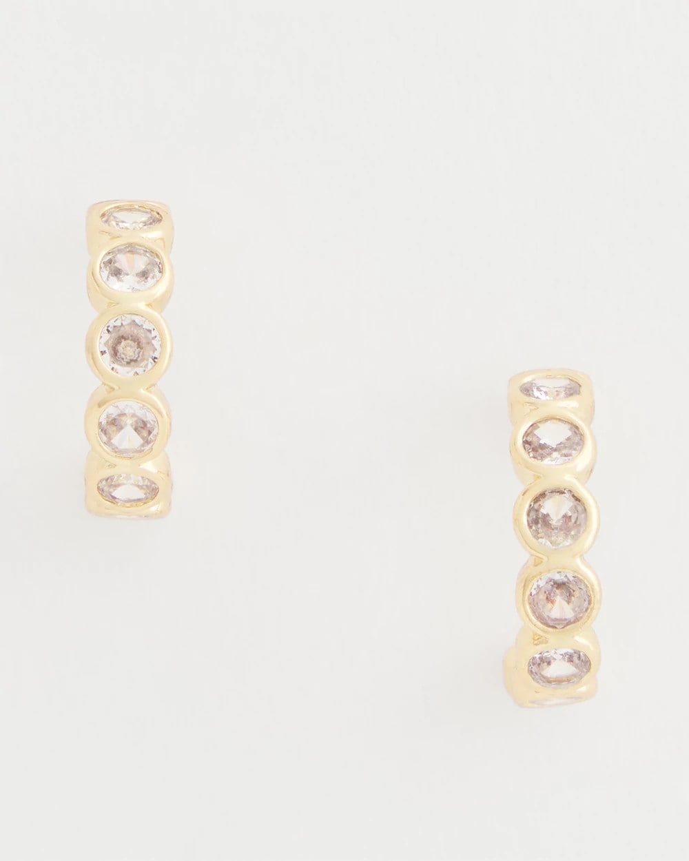 Gold Goldtone Crystal Mini Hoop Earrings