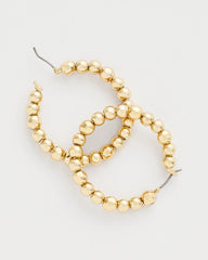 Gold No Droop® Golden Beaded Hoop Earrings