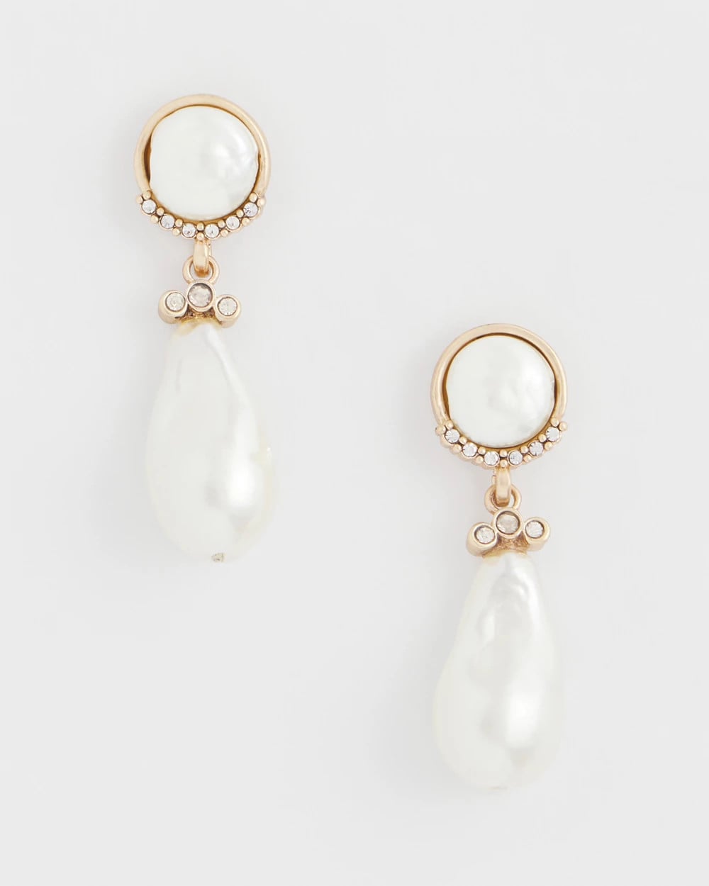Neutral Faux Pearl Drop Earrings