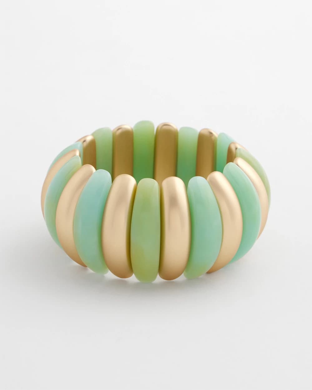 Aqua Aqua and Gold Stretch Bracelet
