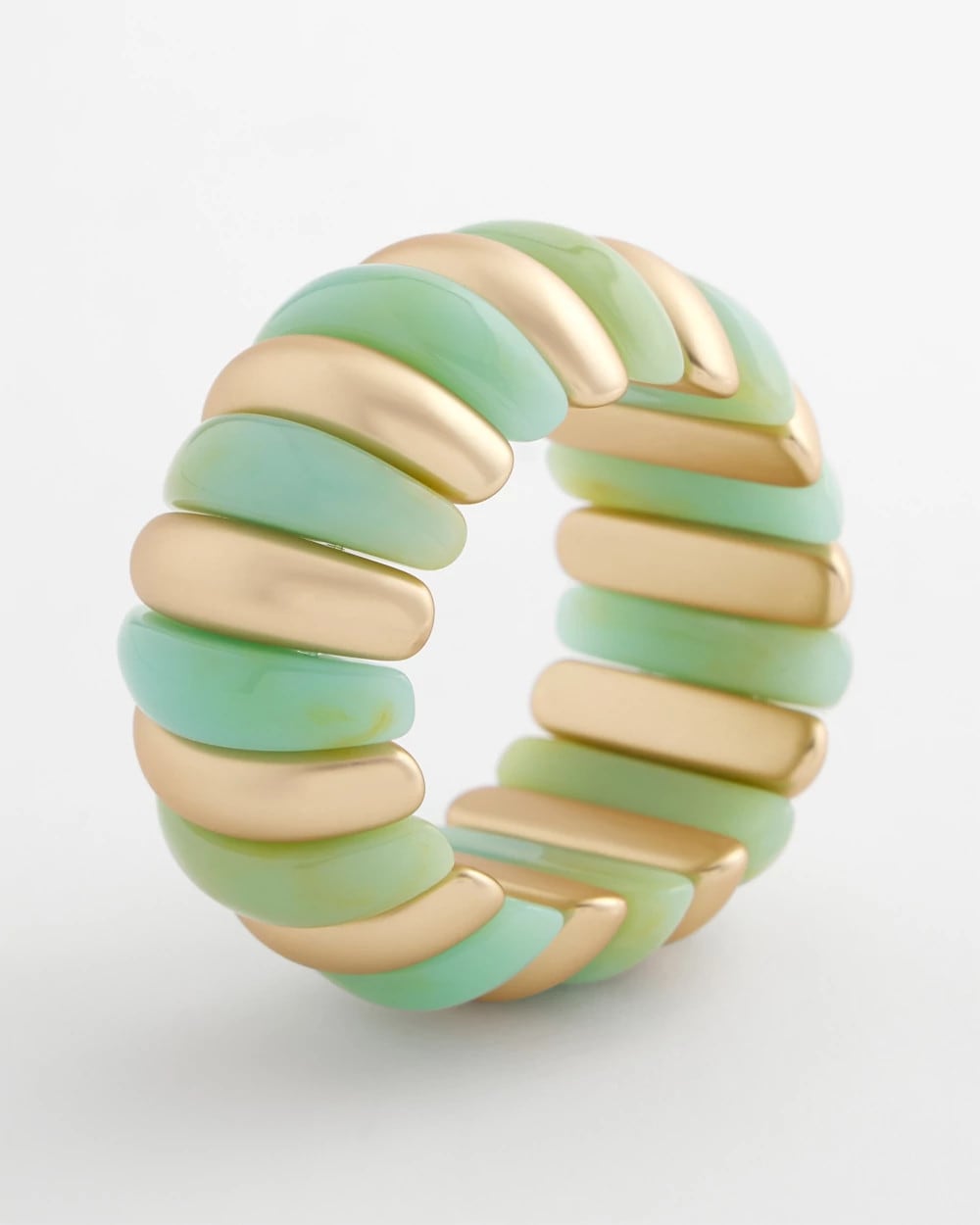 Aqua Aqua and Gold Stretch Bracelet