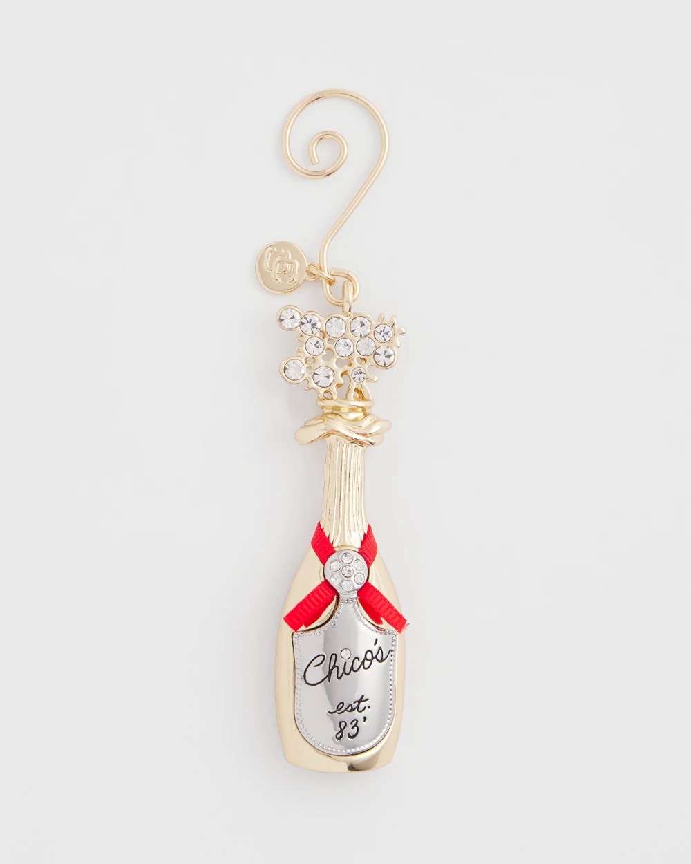 Gold Champagne Bottle Ornament