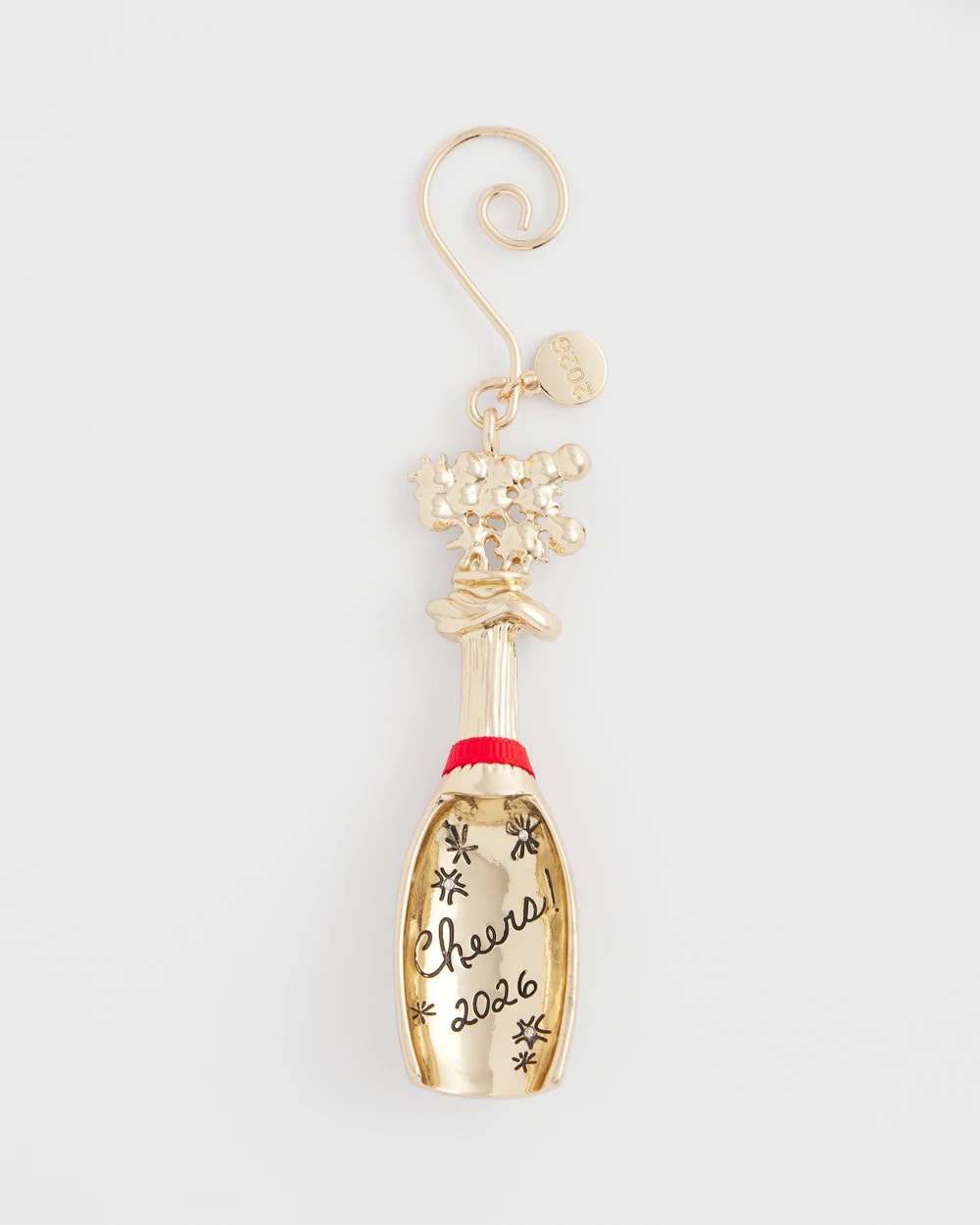 Gold Champagne Bottle Ornament