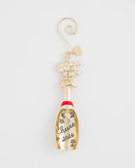 Gold Champagne Bottle Ornament